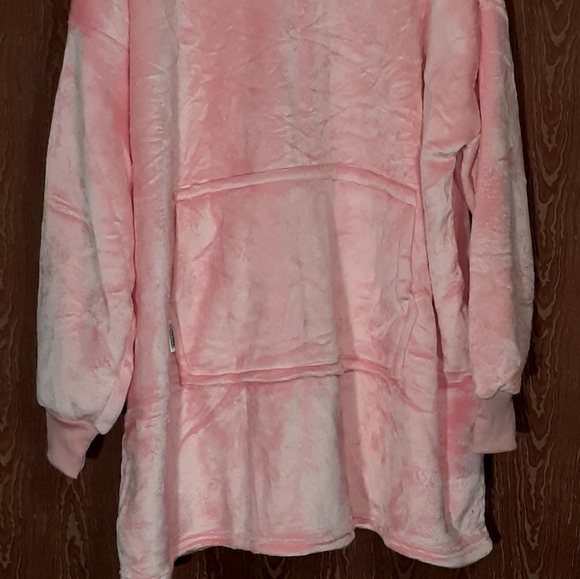 BLANKET HOODIES OVERSIZED WEARABLE FLEECE SWEATSHIRT HOODED COZY PULLOVER PINK - Picture 5 of 15